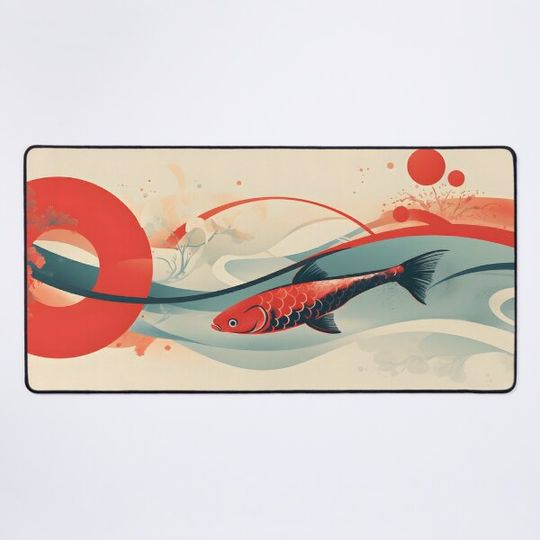 Discover Zen Reflections: A Serene Japanese Fish Illustration