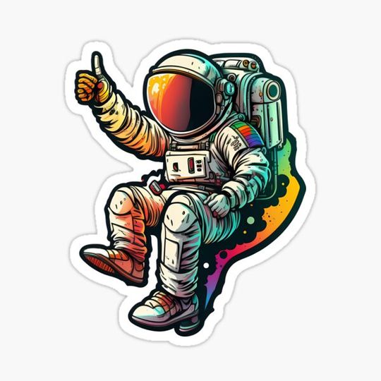 Discover Copy of Colorful Astronaut Floating in Space 2 - Inspiring Art for Space Enthusiasts