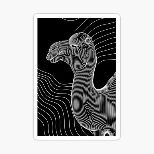 Discover Linear Image of a Camel: Minimalistic Elegance in an Abstract Graphic Design