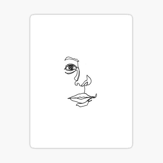 Discover Zoe Blind Line Drawing - Black and White