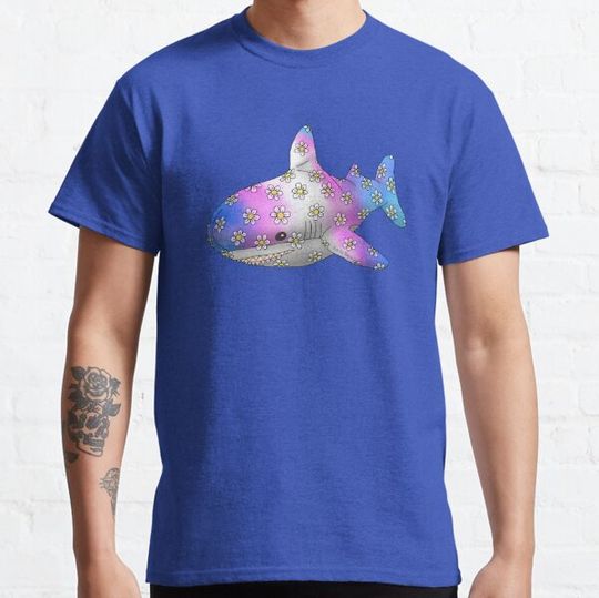 Discover Blue, Pink, White, Pink and Blue Shark