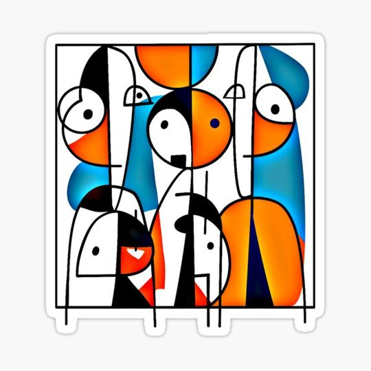 Discover Vibrant Abstract Faces – Colorful Geometric Art T-Shirt
