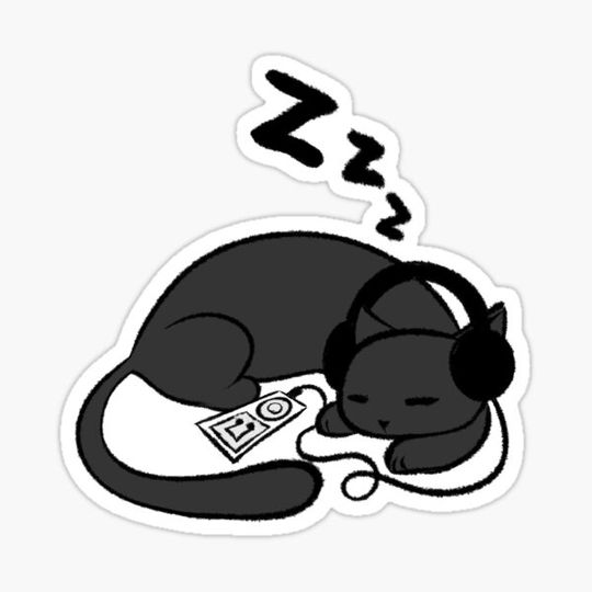 Discover Sleeping kat listening to music