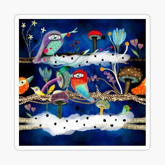 Discover Birds deep blue night