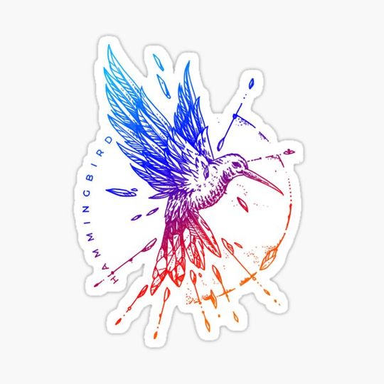Discover Geometric Hand Drawn Hummingbird