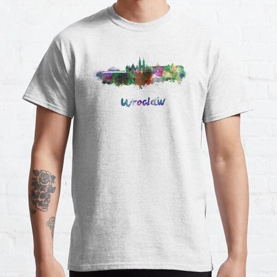 Discover Wroclaw skyline in watercolor