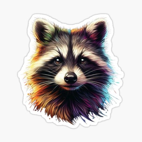 Discover Colorfully decorated cute Raccoon
