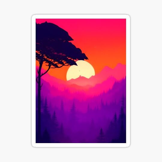 Discover Enhance Your Home with Our Beautiful Collection of Minimalist Landscape Mountain View Sunrise Prints