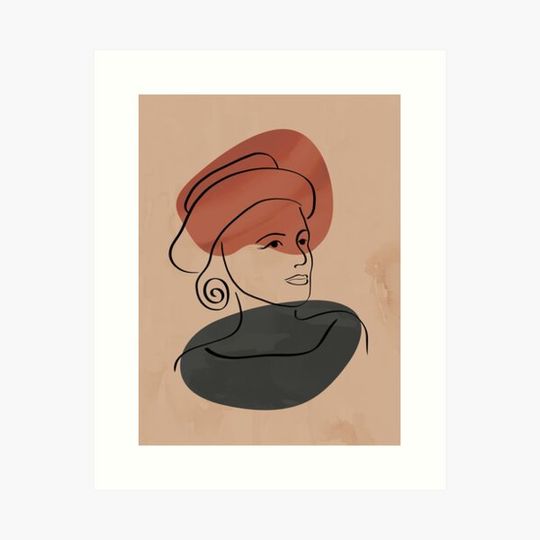 Discover Minimalist illustration of a face