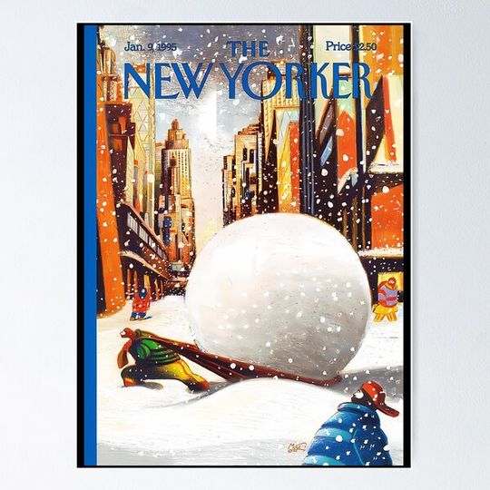 Discover Lorenzo Mattotti “Snow Haul”, The New Yorker Magazine Jan. 9, 1995, Cover Print