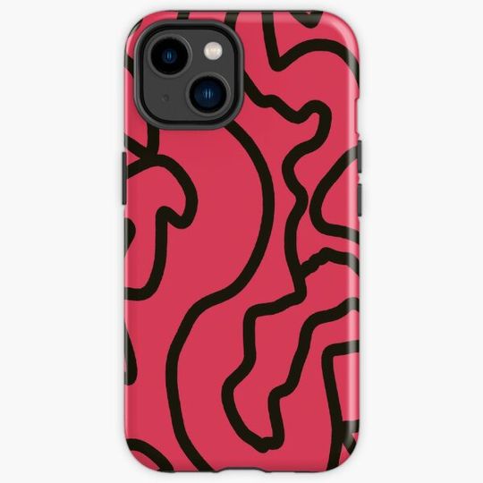 Discover Bright Coral Neon Scribble Abstract Art Minimalist Painting Pattern