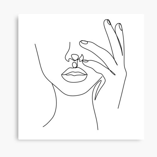 Discover Abstract Line Art Vector Face Drawing of a Woman