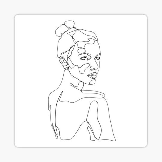 Discover mysterious lady line art