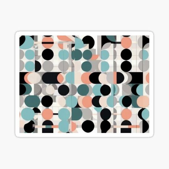 Discover Stylish Bauhaus Monochrome Pattern with Bright Highlights