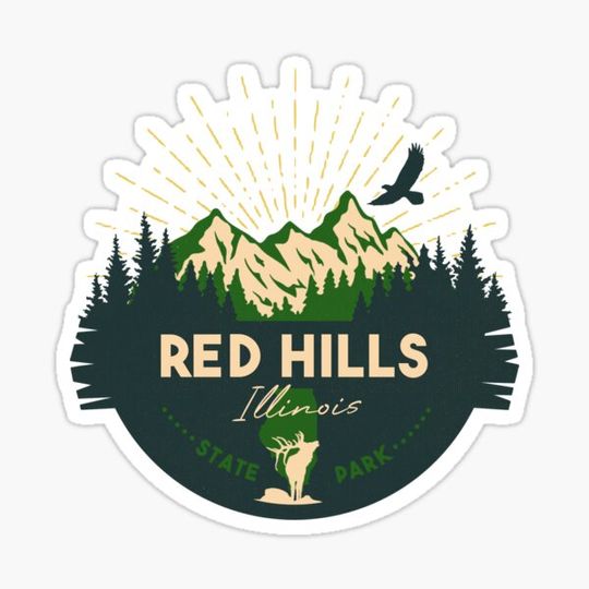Discover Red Hills State Park Illinois - IL Badge Souvenir Sunset
