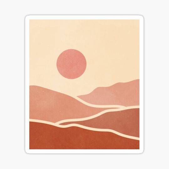 Discover Neutral Boho Minimal Mountain Landscape