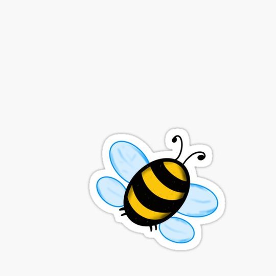Discover cute bee sticker