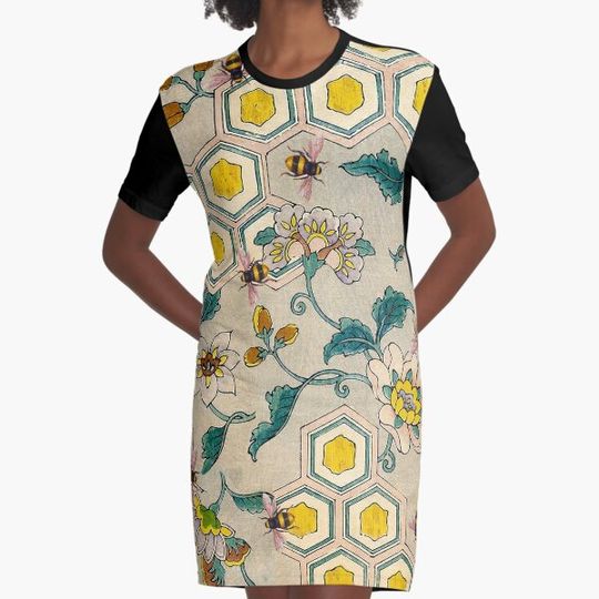 Discover HONEY BEES ,BEEHIVES AND SPRING FLOWERS Beekeeping Floral Pattern