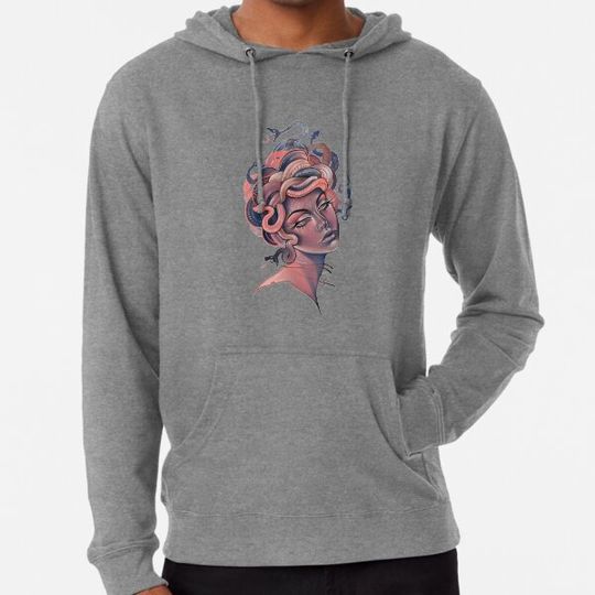 Discover Coral and blue Medusa portrait