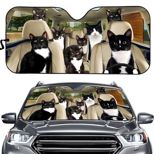 Discover Tuxedo Cats Car Windshield Sun Shade