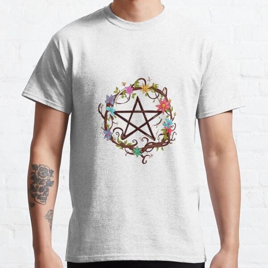 Discover Wiccan Pentagram with flowers