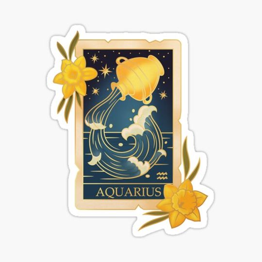 aquarius zodiac card