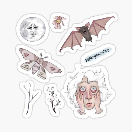 Discover coloured moonlight scream sticker pack