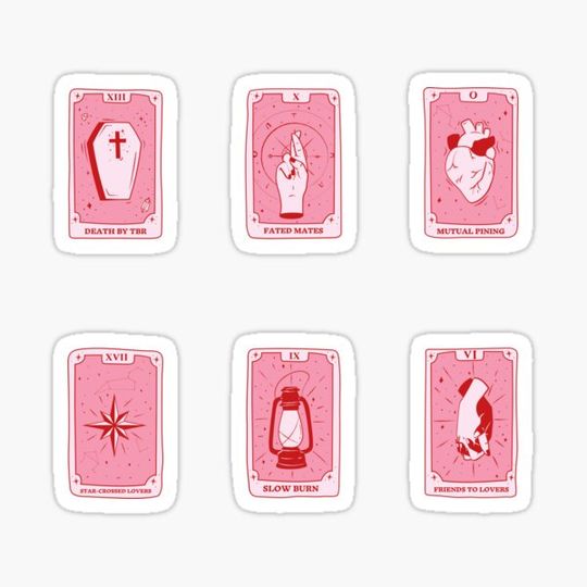 Discover pink bookish tarot card deck set - book tropes pack *best as medium or large*