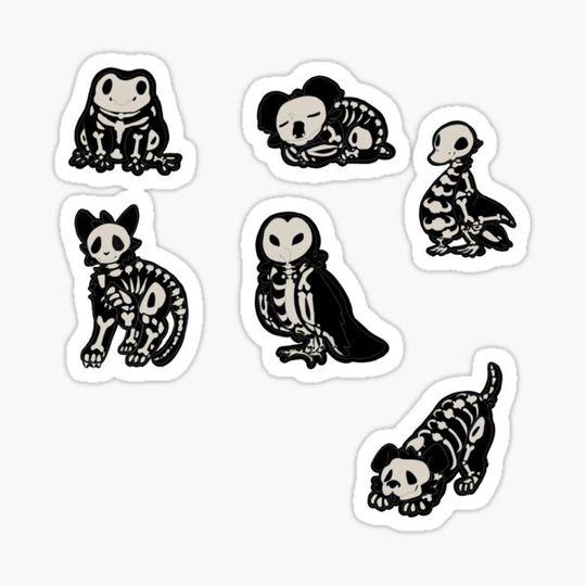 Discover Skeleton Animal Sticker Pack!