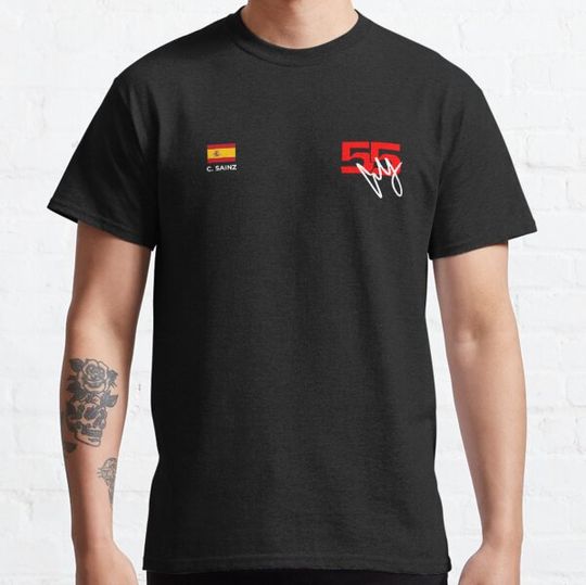 Discover Carlos Sainz flag, number and signature dark (Francesco)