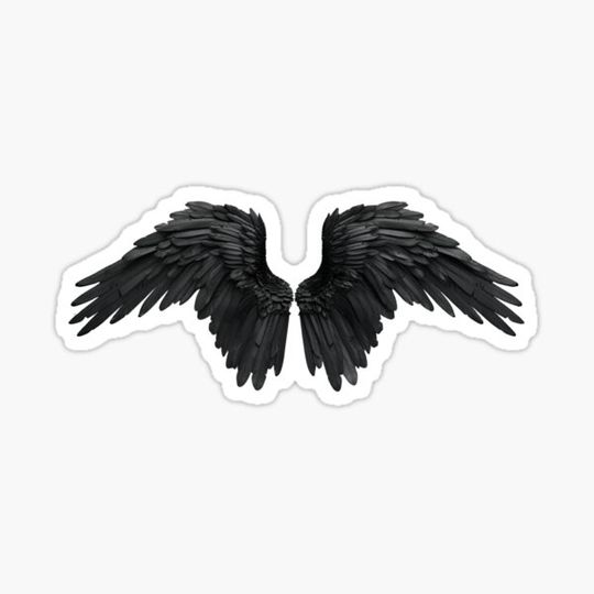 Discover Realistic Style Black Angel Wings Stickers, Logo, Illustration, Wall arts, Art Prints and More