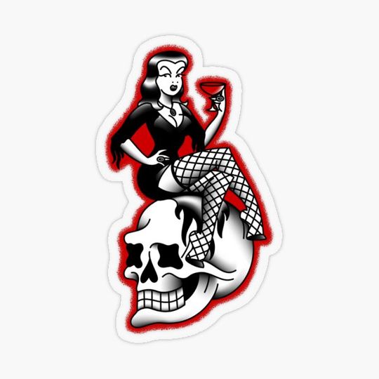 Discover Salty-Dog American Traditional Lowbrow Femme Fatale Horror Pin-up