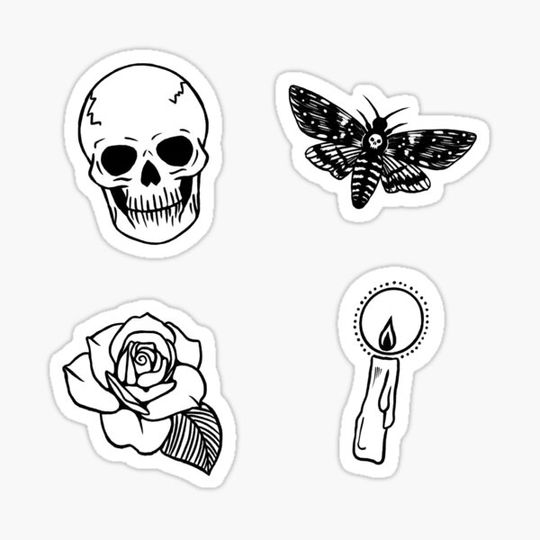 Discover Gothic Sticker Pack- Black and White