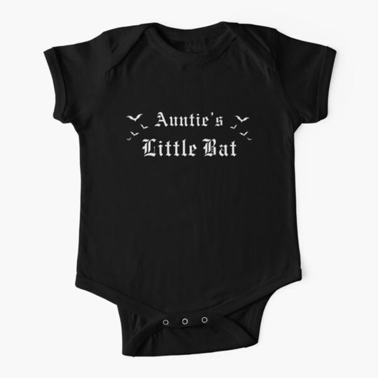 Discover "Auntie's Little Bat" Gothic Baby Blackletter Design