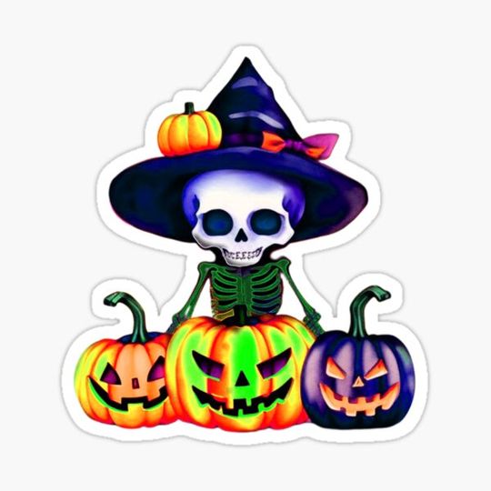 Discover Pastel Goth Creepy Kawaii pumpkin skeleton