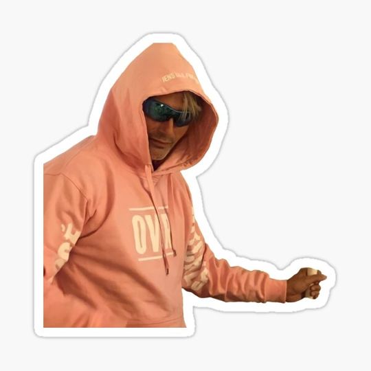 Discover Mads mikkelsen and his pink hoodie