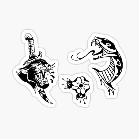 Discover Traditional American Tattoo Sticker Set