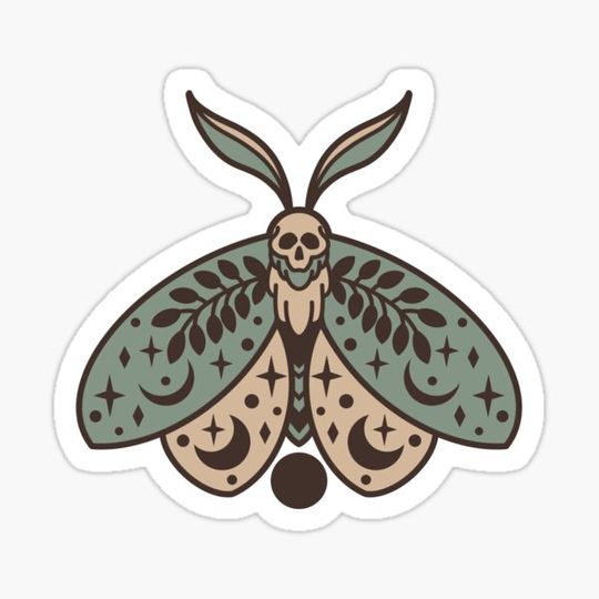 Discover Celestial Death Moth, Dark Sage Green
