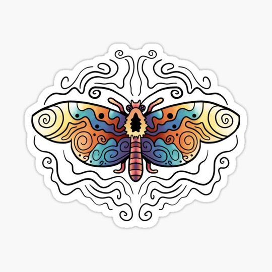 Discover Colorful Moth Tattoo design