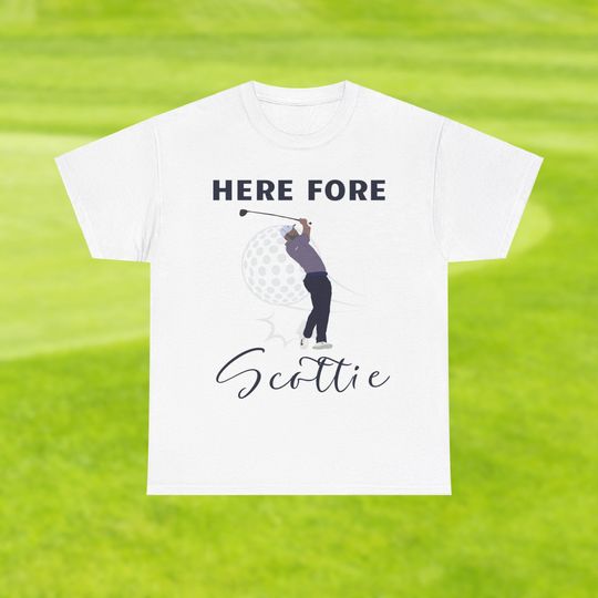 Discover HERE FORE Scottie Golf Tournament Tee | Women's Golf T-Shirt
