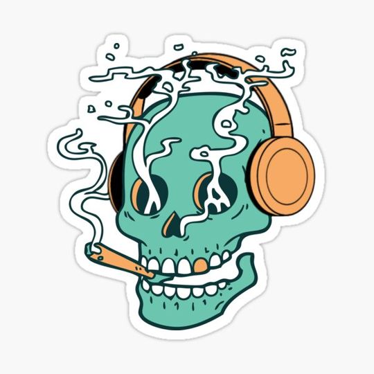 Discover Skull With Headphones
