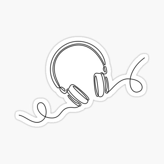 Discover One Line Drawing headphone