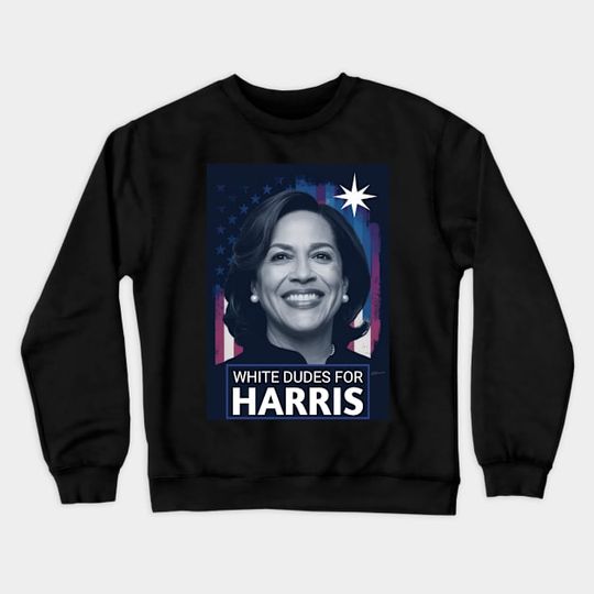 Discover White Dudes For Harris Sweatshirt, Kamala Harris President 2024 Crewneck Sweatshirt DZ962