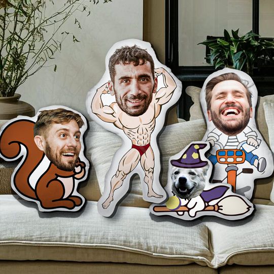 Discover Custom Shaped Pillow From Photo,3D Face Photo Pillow,My Face Pillow,Face on Costume Body Style,Funny Pillow,cartoon image doll
