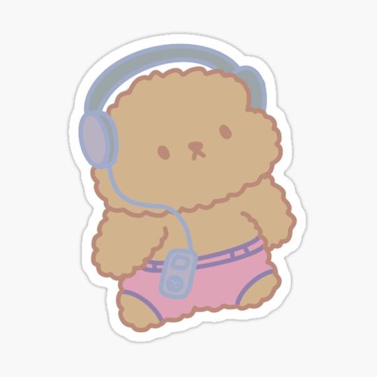Discover bear with headphones