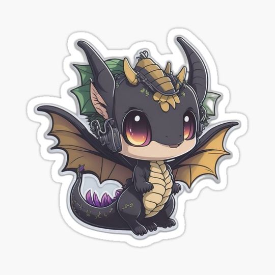 Discover Cute dragon with headphones