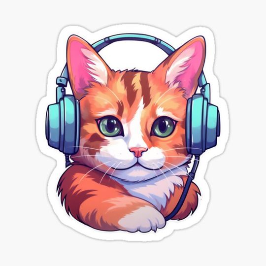 Discover Cat in headphones