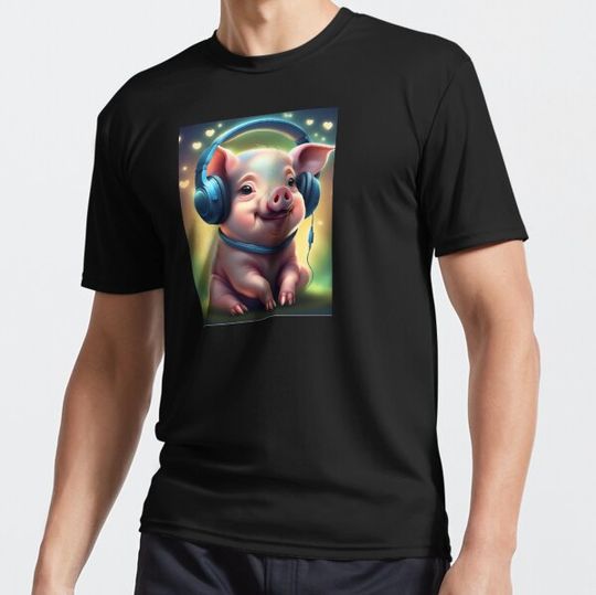 Discover Cute piggy music with headphones