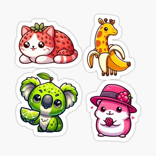 Discover Cute animals fruit pack