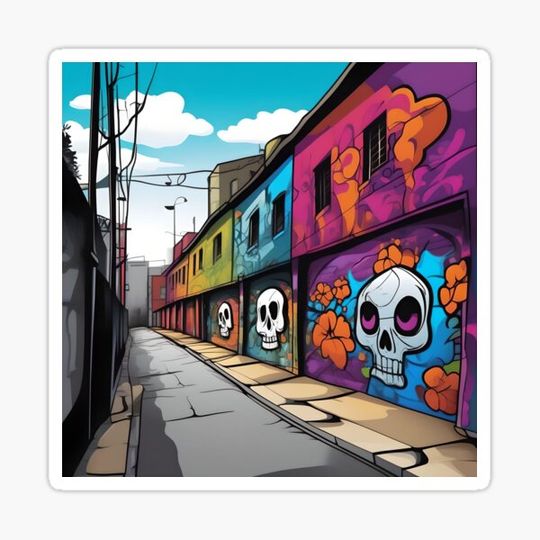 Discover Graffiti Skulls in an Alley